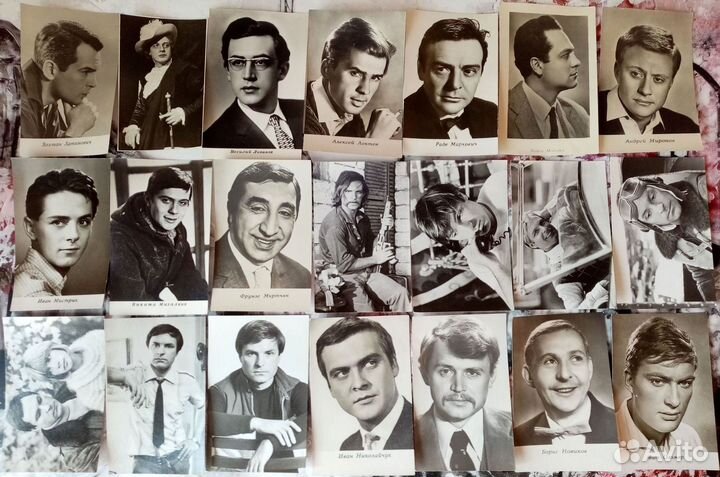 Открытки Актеры Кино и театра, коллекционные ч/б