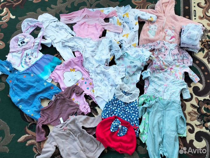 Вещи для девочки от 0 до 6мес пакетом