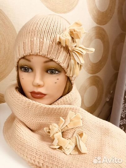 Комплект шапка, шарф