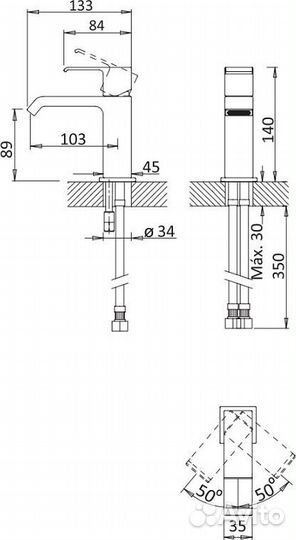 Смеситель для раковины Cezares porta-LS1-01-W0, хром