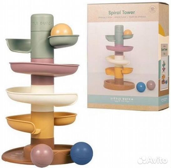 Игровой набор Little Dutch Spiral Tower Vintage - Спиральная башня с мячиками для малышей - Little D