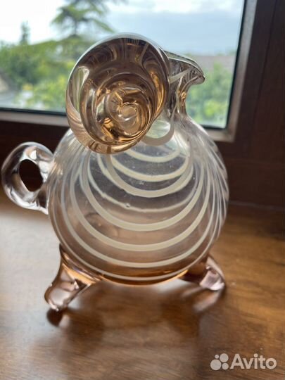 Штоф Кувшин цветное стекло СССР