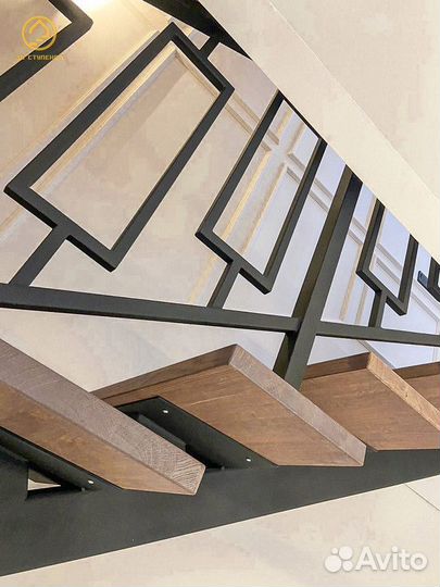 Перила для лестниц / Перила металл, стекло, дерево