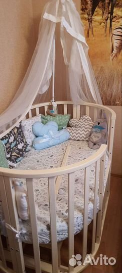 Кровать7 в 1 с балдахином и бортиками