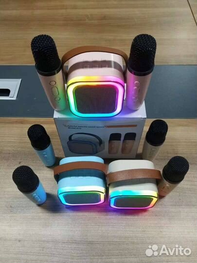 Колонка караоке с 2- мя микрофонами