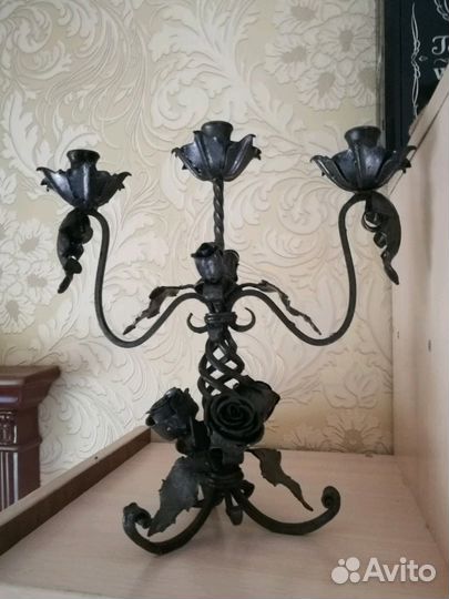 Подсвечник (канделябр) кованый