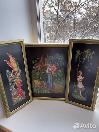 Вышивка композиция из сказки Конек-горбунок