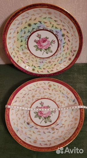 Сервиз volkstedt гдр, роза в медальоне,попредметно