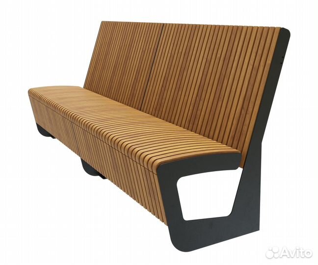 Скамейка стальная «Авиньон» Светлый дуб