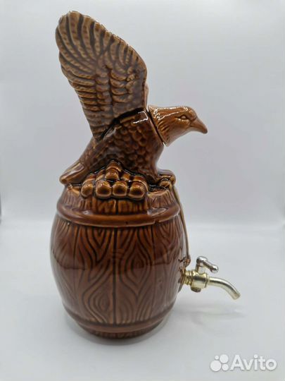 Графин Орёл и 4 рюмки-кружки Керамика Китай (Ч)