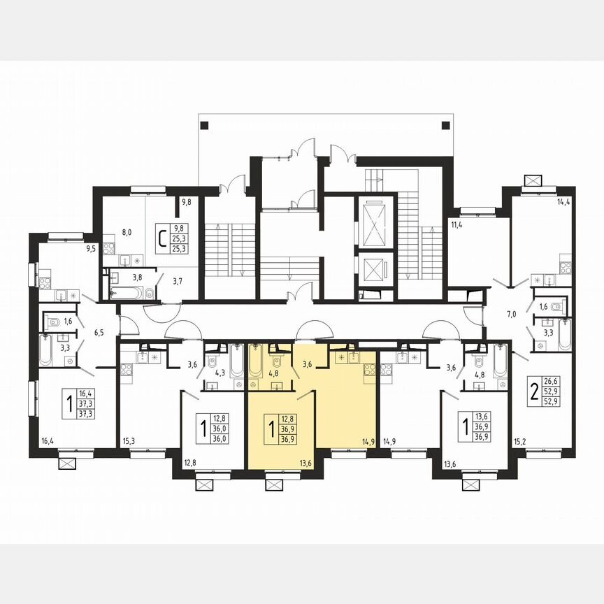 1-к. квартира, 36,9 м², 1/10 эт.