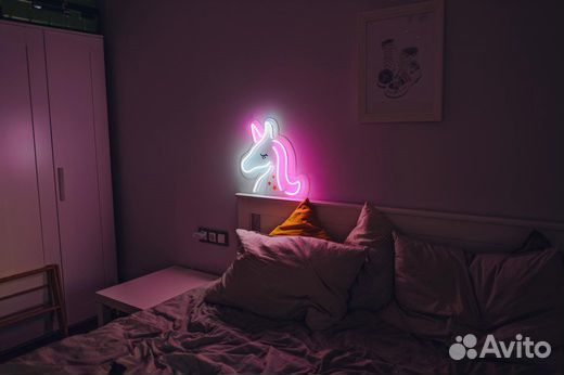 Неоновая вывеска - Единорог