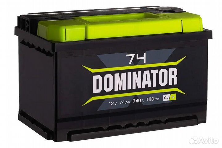 Аккумулятор автомобильный Dominator 74Ач обрат.пол