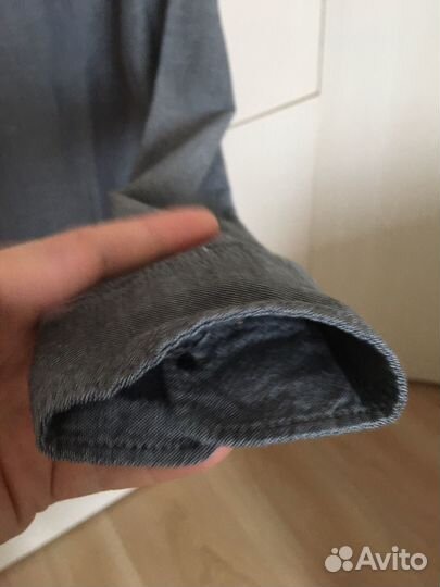 Рубашка серая для мальчика H&M рост 164 см