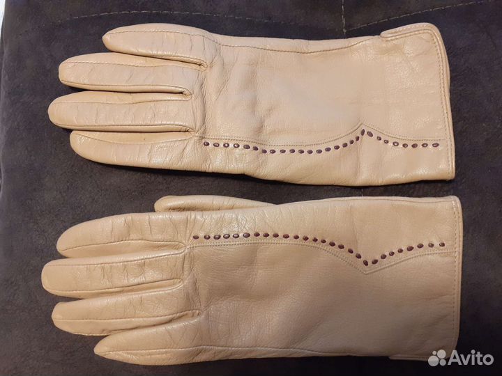 Перчатки женские кожаные