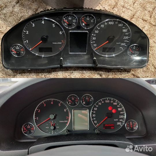 Кольца панели приборов Audi A6 C5 A4 B5 A3 8L хром