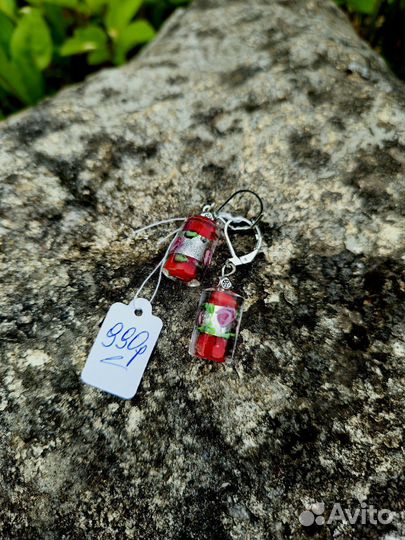 Сережки ручной работы из натуральных камней