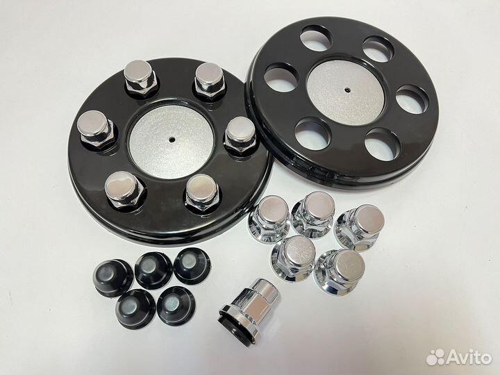 Колпаки на газель черные + хром колпачки + заглушк