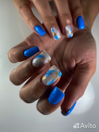 Маникюр гель лак наращивание