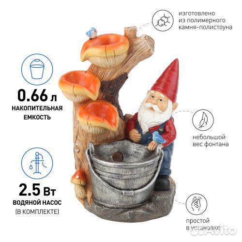 Настольный фонтан Гном Лесник