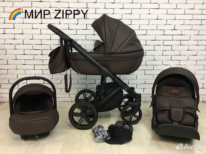 Коляска verdi mocca (коричневая эко-кожа)