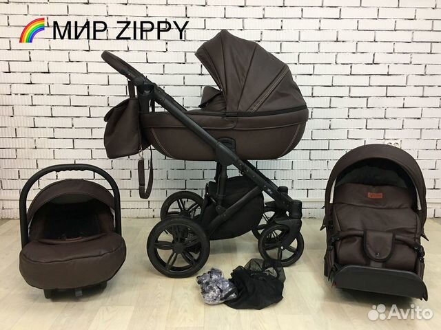 Коляска verdi mocca (коричневая эко-кожа)