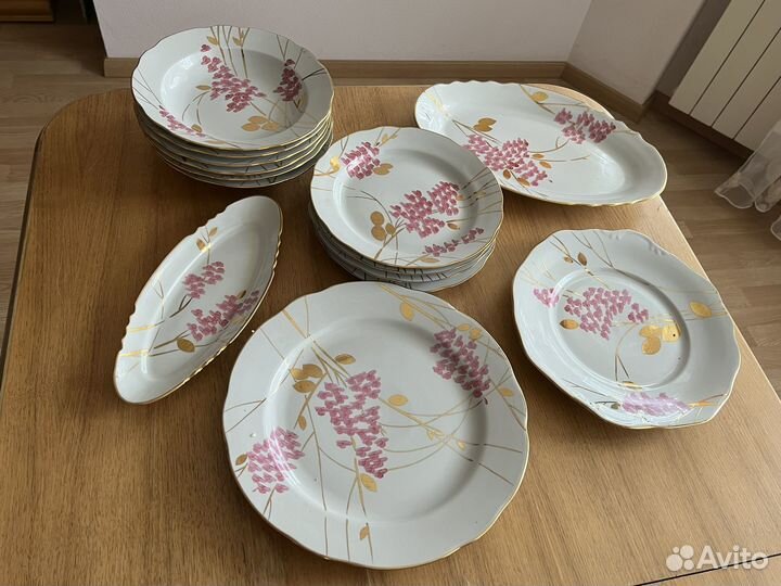Набор столовой посуды Дулево розовая сирень