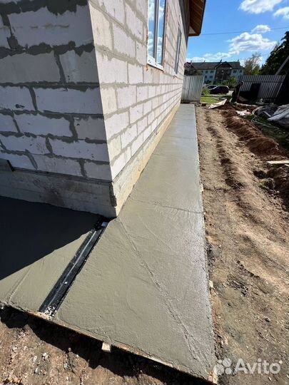 Отмостка Заливка фундамента Бетонные работы