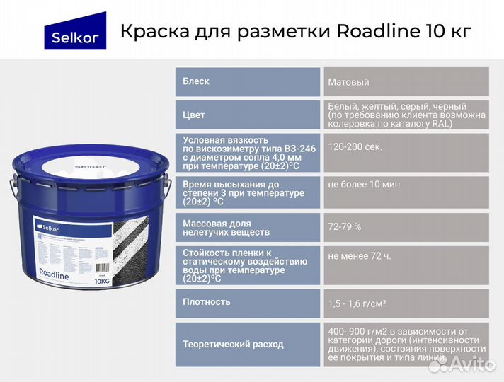 Краска для дорожной разметки 10 кг серая