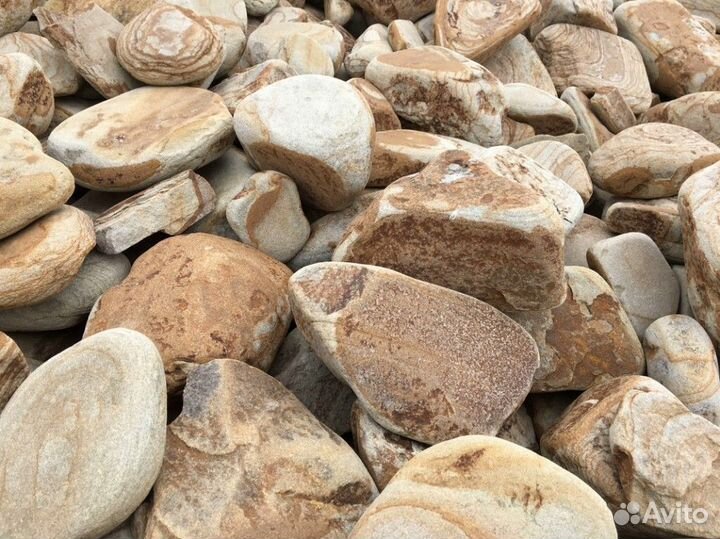 Бутовый камень желтый галтованный
