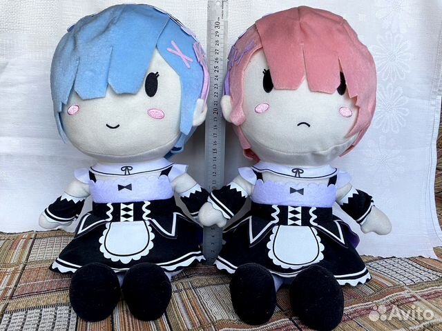 Плюшевая игрушка аниме Рам и Рем (Ram & Rem)