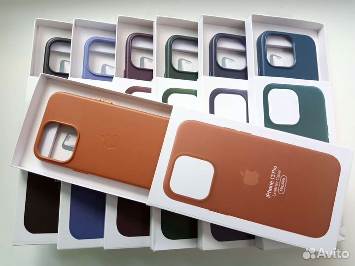 Кожаный коричневый чехол для iPhone