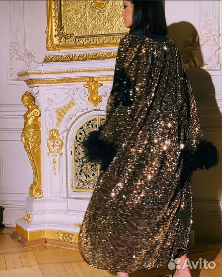 Кардиган с пайетками и перьями A.Ya