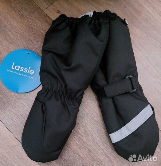 Перчатки варежки lassie осень зима черные розовые