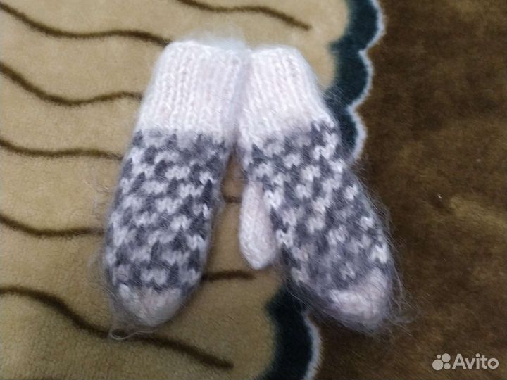 Варежки пуховые детские