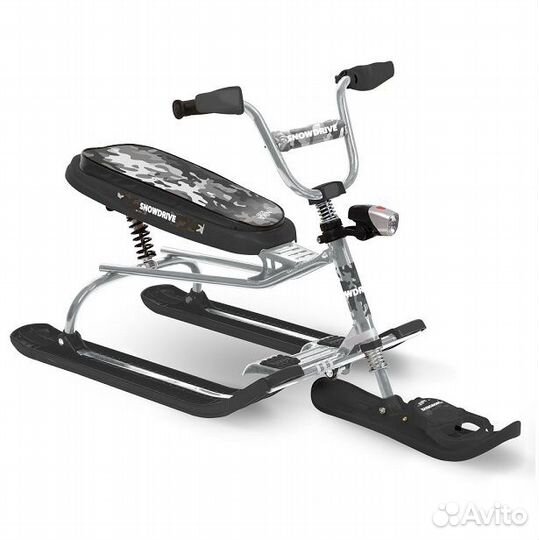 Снегокат Ника-Snowdrive Nika kids military (хром)