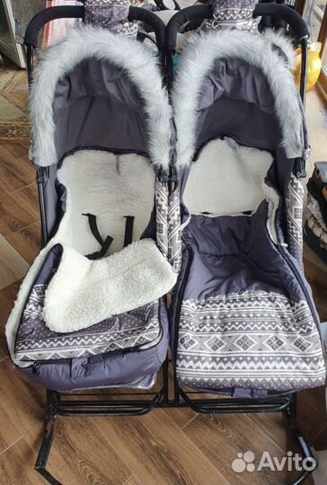 Санки коляска для двойни