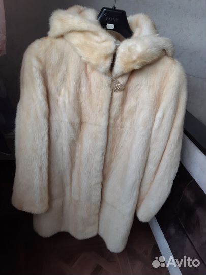 Шуба норковая с капюшоном 46 48 бу