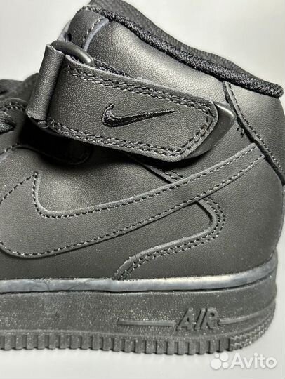 Кроссовки Nike Air Force 1 Mid Black Люкс