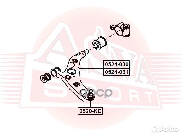 Рычаг нижний левый 0524030 asva