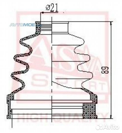 Пыльник шруса внутреннего (левый) asbtinsol asva