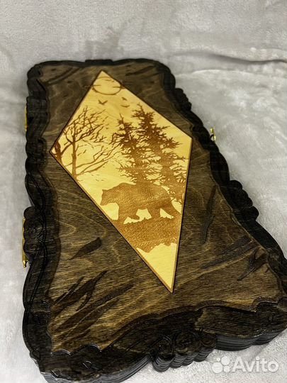 Нарды ручной работы из дерева со стеклом