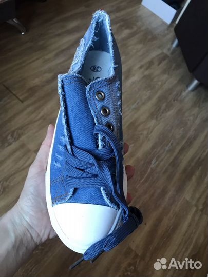 Слипоны джинсовые с логотипом Chanel 38