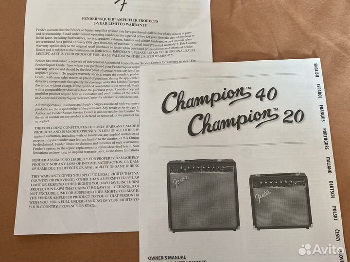 Комбоусилитель fender champion 20
