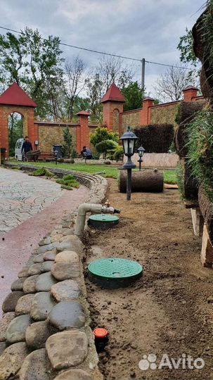 Благоустройство. Газон, озеленение, автополив