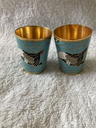 Рюмки с глухарем позолоченные СССР