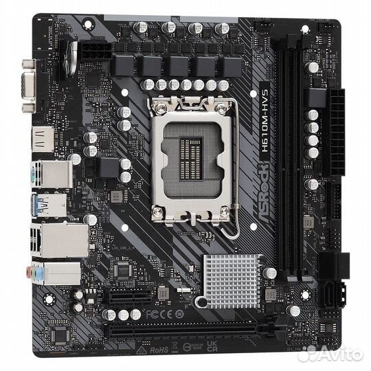 Материнская плата ASRock OEM H610M-HVS, Socket 1700, IntelH610, 2xDDR4-3200, D-SUB+hdmi, 1xPCI-Ex16