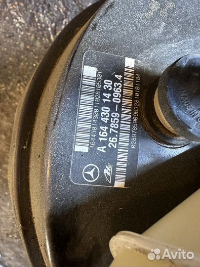 Тормозной усилитель вакуумный гтц вут w164 ml gl