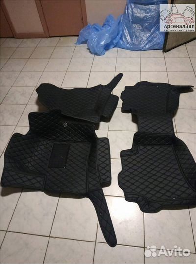 5d коврики экокожа Nissan Juke черные черный шов