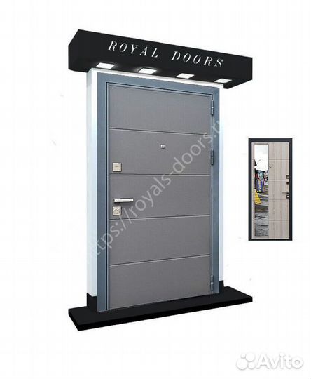 Входная металлическая дверь с зеркалом термо